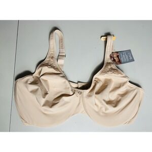 38DD Bali (3385) Seamless Comfort Cups Underwire Minimizer T-Shirt Bra, Nude NWT